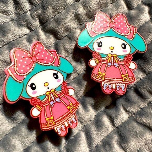 My Melody Hair Clips 2 Pcs – Cute Sanrio Acrylic Barrettes with Pink Bow - Picture 5 of 16